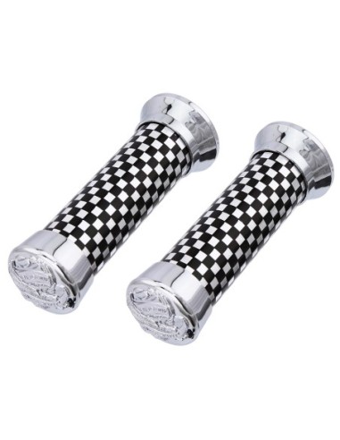 Grips 7/8 long 135mm 279 Black/Chrome Eagle.